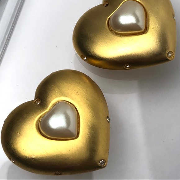 VTG GIVENCHY HEART EARRINGS - Picture 2 of 8